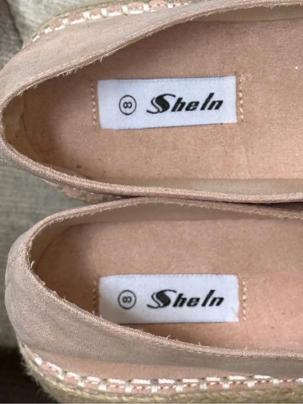 Pink Espadrille Platform Loafers Slip On Flats Size 8